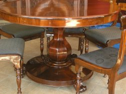 Stół rozkładany + 6 krzeseł Biedermeier 