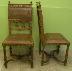 Krzesła eklektyczne z kurdybanem - 6 sztuk 