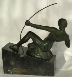 Łucznik - figura z brązu ArtDeco 