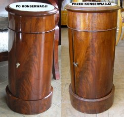 Szafka - postument cylindryczny Biedermeier 