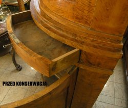 Rogówka cylindryczna Biedermeier - brzoza po konserwacji 