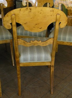 6 krzeseł Biedermeier brzoza 