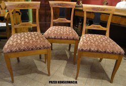 6 krzeseł Biedermeier - brzoza 