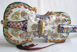 Porcelanowe skrzypce ozdobne do powieszenia - doniczka 